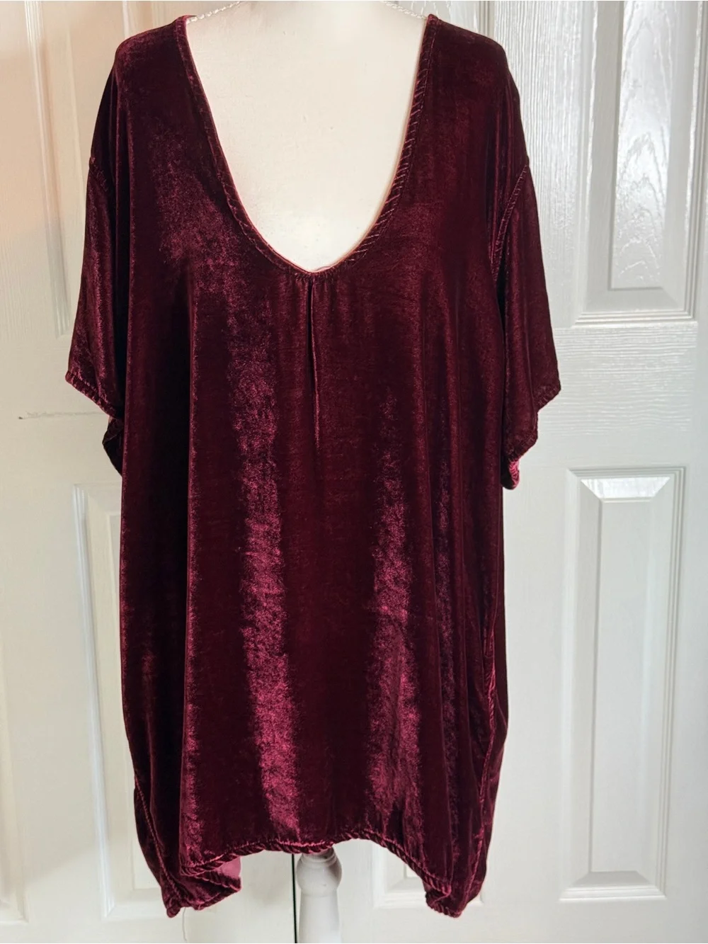 Free People x CP Shades Velvet She’s Got It Shirt Dress Large Burgundy
